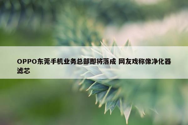 OPPO东莞手机业务总部即将落成 网友戏称像净化器滤芯