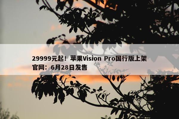 29999元起！苹果Vision Pro国行版上架官网：6月28日发售
