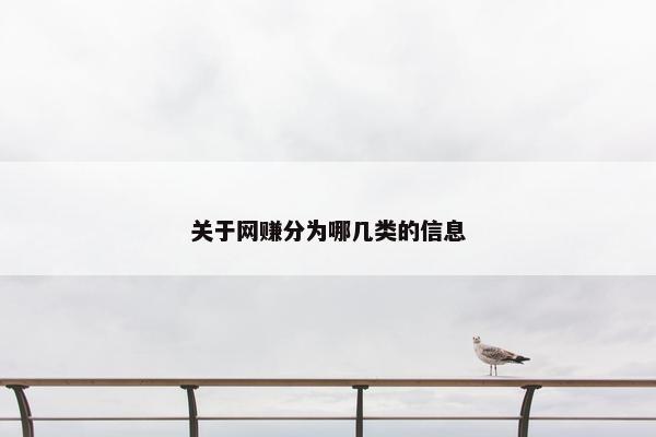 关于网赚分为哪几类的信息