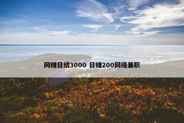 网赚日结3000 日赚200网络兼职