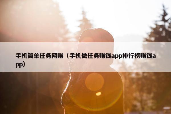 手机简单任务网赚（手机做任务赚钱app排行榜赚钱app）