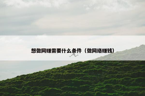 想做网赚需要什么条件（做网络赚钱）