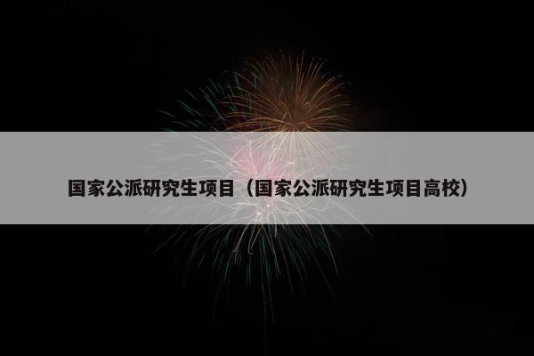 国家公派研究生项目（国家公派研究生项目高校）